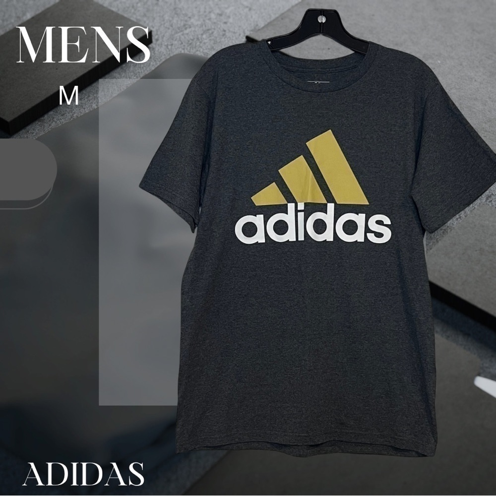 Adidas Shirt Adult Medium Gray Yellow Lightweight Athletic Outdoors Size - M